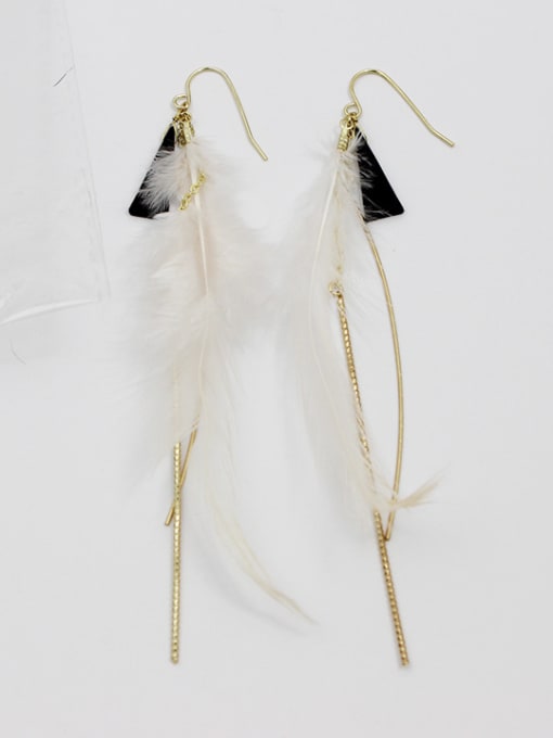 Lang Tony Exquisite 16K Gold Plated Feather Earrings 0