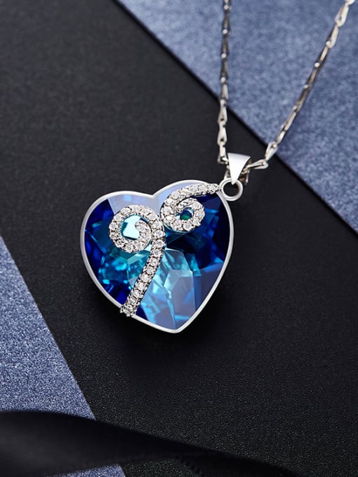 CEIDAI Blue Heart Shaped Necklace 3