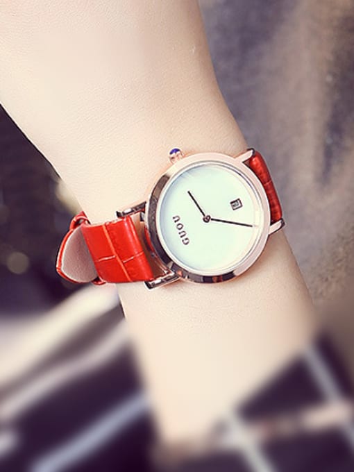 Red 2018 GUOU Brand Simple Women Watch