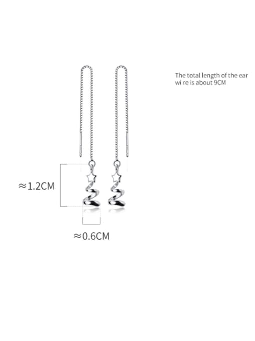 Rosh 925 Sterling Silver With Smooth  Fashion Star Threader Earrings 3