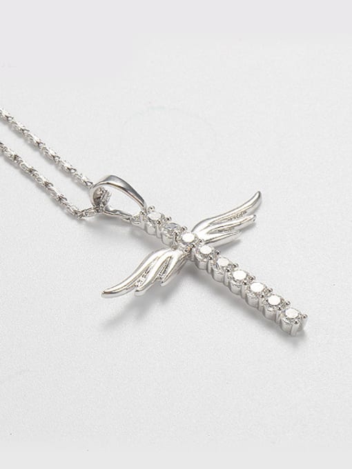 XP Creative Cross Wings Zircon Necklace 1