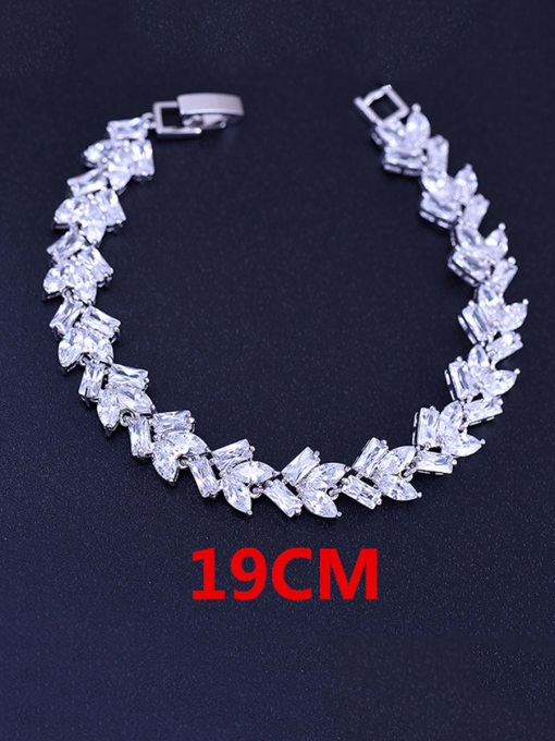 Platinum 19cm Copper With Platinum Plated Luxury Geometric Bracelets