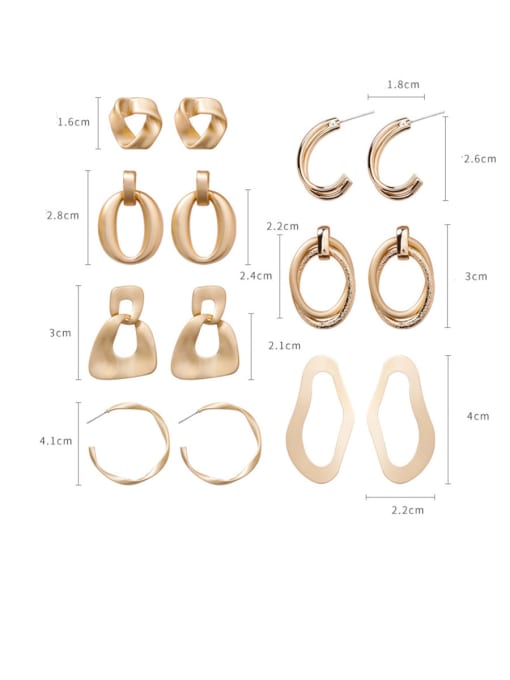 Girlhood Alloy With Gold Plated Simplistic Smooth  Irregular Drop Earrings 1