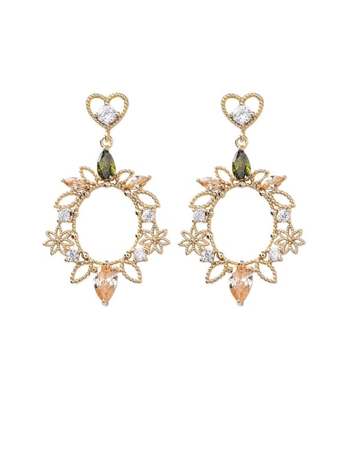 Main plan section Alloy With Gold Plated Fashion Hollow  Flower Drop Earrings