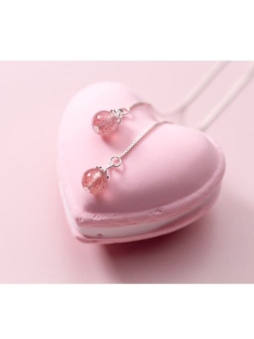 Rosh S925 Tremella Line Female Strawberry Crystal Ear Fall Temperament Pink Crystal Ear Female E9354 1