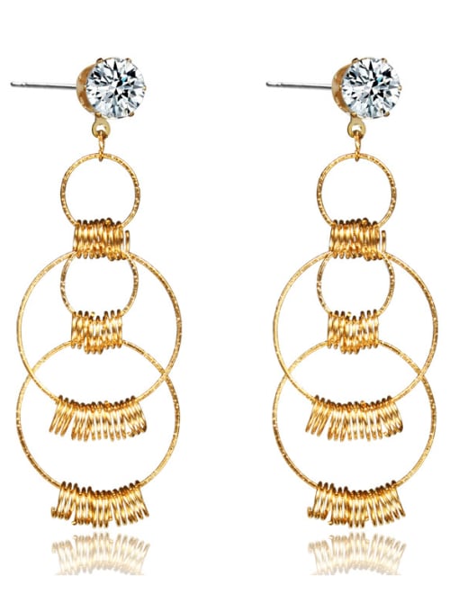A00178 gold Copper With Gold Plated Fashion Geometric Earrings