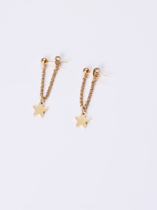 GROSE Titanium With Rose Gold Plated Simplistic Star Drop Earrings 0
