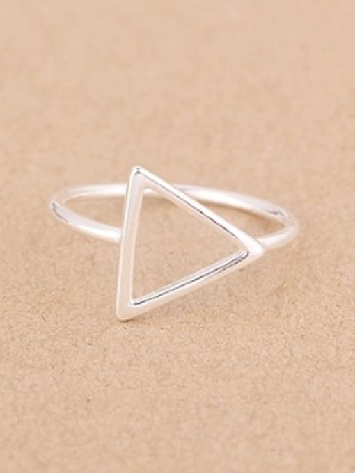 Peng Yuan Simple Hollow Triangle Midi Ring 0