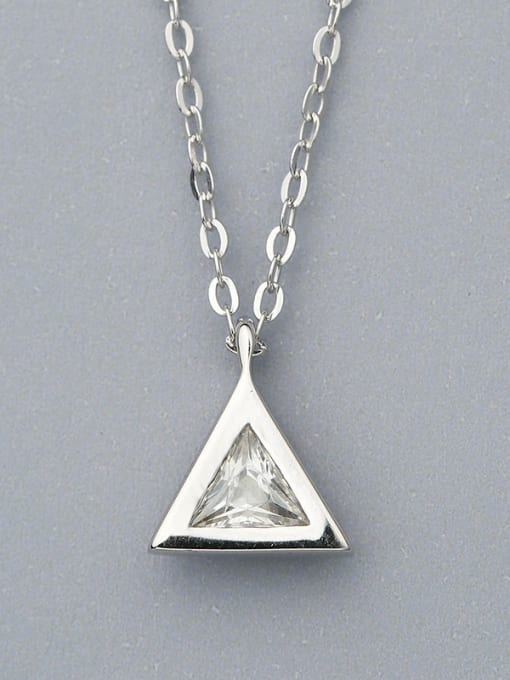 One Silver Triangle Shaped Necklace 3