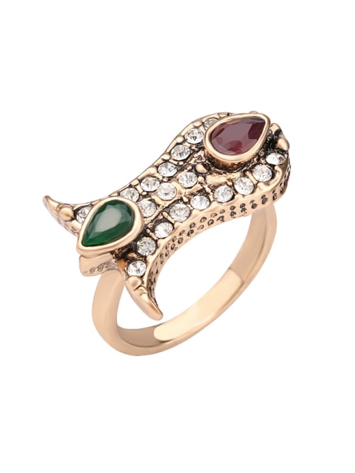 Gujin Gold Plated Resin stones Crystals Alloy Ring
