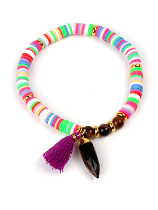 B6040-A Colorful Clay Fashion Crystal Charm Bracelet