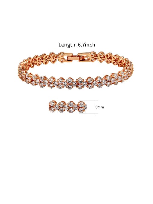 Mo Hai Copper With Cubic Zirconia  Simplistic Round Bracelets 2