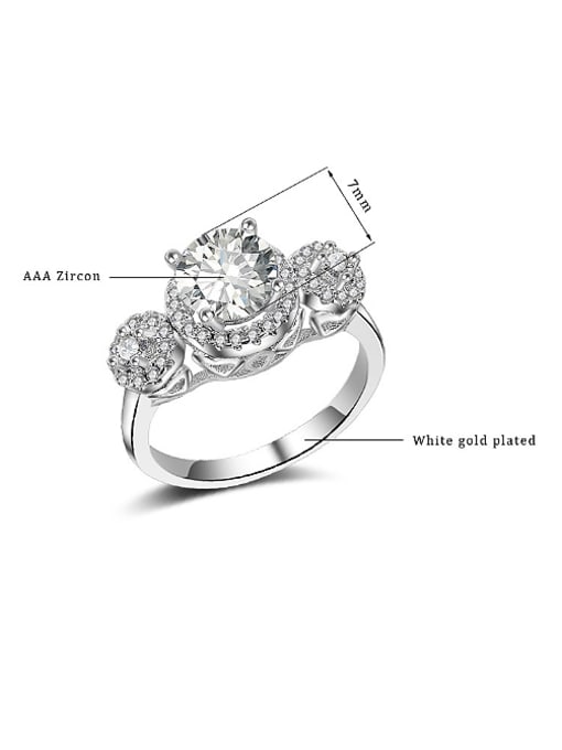 KENYON Fashion White AAA Zirconias Copper Ring 3