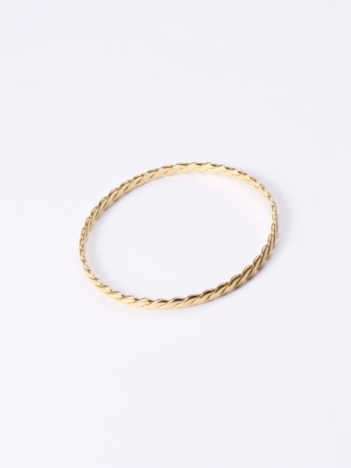 GROSE Titanium With Gold Plated Simplistic Smooth Wave Bangles 0