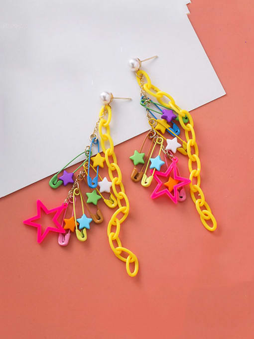 D chain Alloy With Rose Gold Plated Trendy Irregular Tassels Earrings