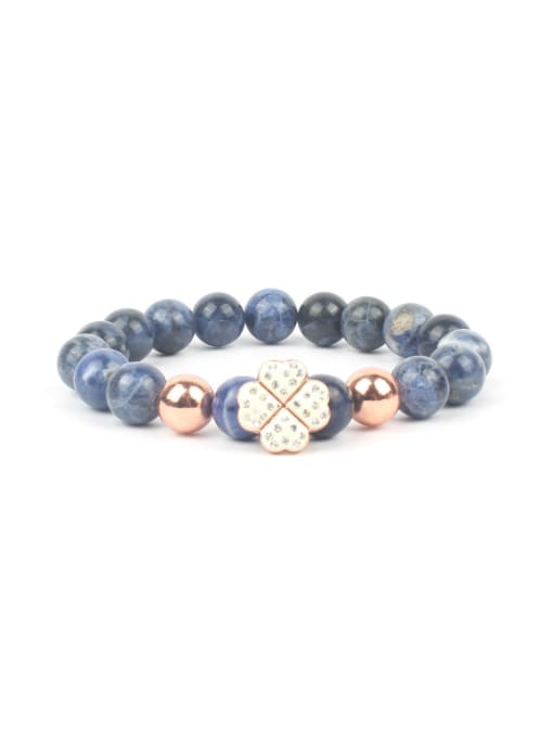 KSB937-R Bluish Stone Natural Stones Handmade Fashion Bracelet