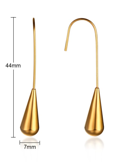 Golden 44Mm Simple water-drop stainless steel earrings two sizes optional