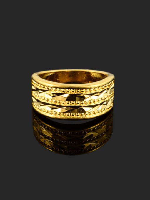 Yi Heng Da Exquisite 24K Gold Plated Geometric Shaped Copper Ring 1