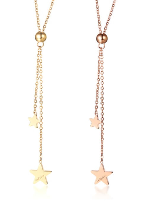 LI MUMU Copper With 18k Gold Plated Trendy Star Necklaces 0