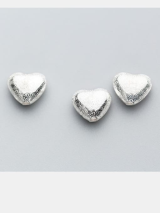 FAN 925 Sterling Silver With Silver Plated Simplistic Heart Charms 2