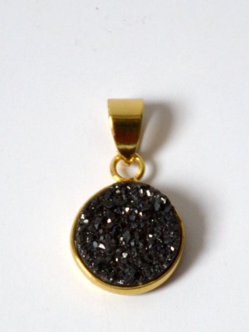 Black Fashion Natural Crystal Gold Plated Pendant