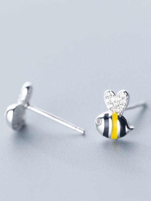 Rosh 925 Sterling Silver With Silver Plated Cute Bee Stud Earrings 3