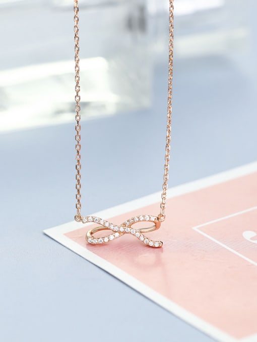 One Silver Bowknot Shaped Necklace 2