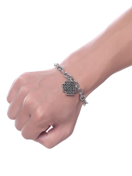 CONG Punk Style Cross Shaped Stainless Steel Bracelet 1