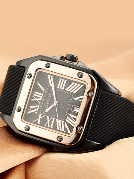small size GUOU Brand Roman Numerals Square Lovers Watch