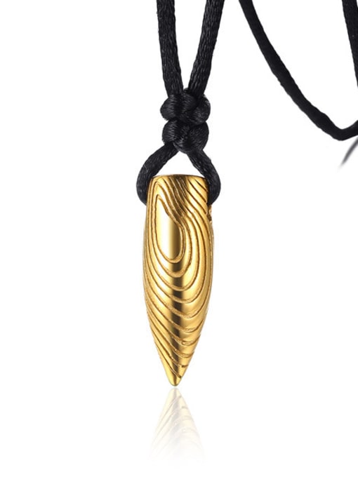 CONG Personality Gold Plated Bullet Shaped Titanium Pendant 0