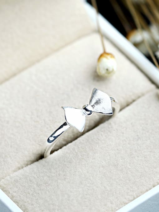 kwan Butterfly Bow Popular Silver Women Opening Ring 1