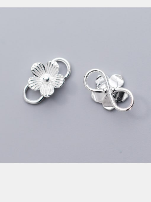 FAN 925 Sterling Silver With Silver Plated Five petals&8 buckle Connectors 2