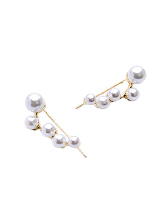 KM Alloy Artificial Pearls Symmetrical  stud Earring 3