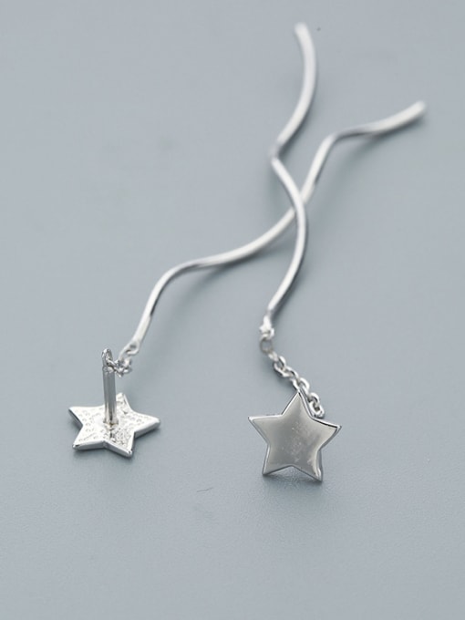 White 925 Silver Star Shaped Drop Earrings