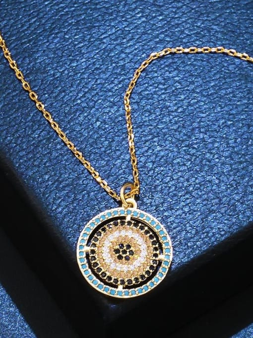 Golden Copper With Cubic Zirconia Trendy Round Necklaces