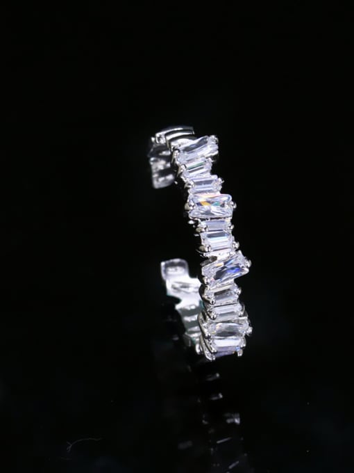 Platinum Hot Selling Shining Zircons Plating Women Copper Ring