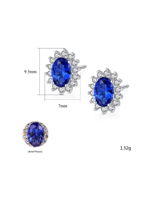 CCUI Sterling silver AAA zircon classic blue semi-precious stone earring 2