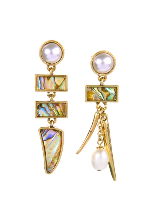 KM Irregular Artificial Pearls Alloy Chandelier earring