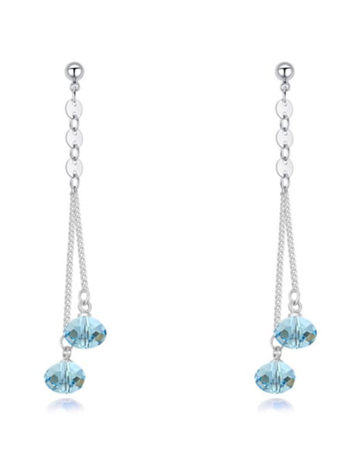 QIANZI Simple Little austrian Crystals Alloy Drop Earrings 2