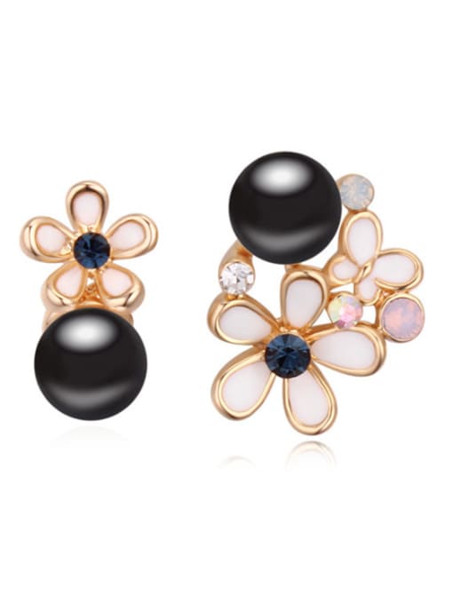 Black Chanz using austrian elements pearl earrings gold earrings and a lovely