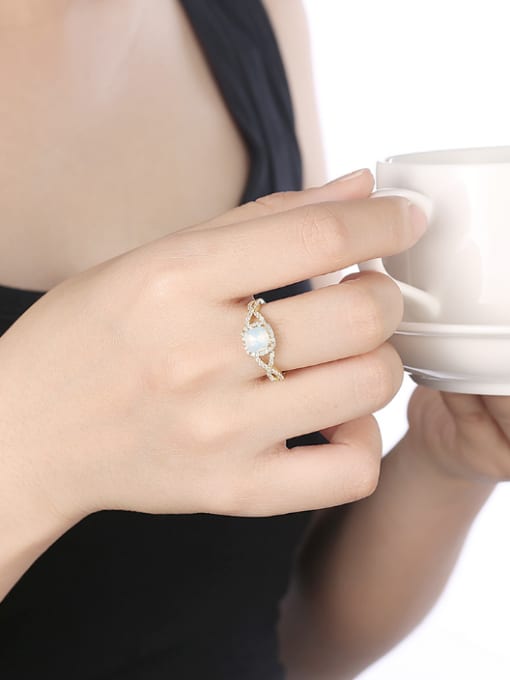 OUXI Temperament Women Opal 18K Gold Engagement Ring 1