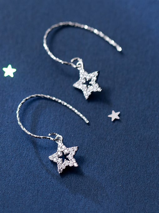Rosh Sterling silver  zirconium cute star earrings 2