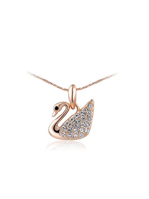 Rose Gold Fashionable Swan Shaped Austria Crystal Necklace