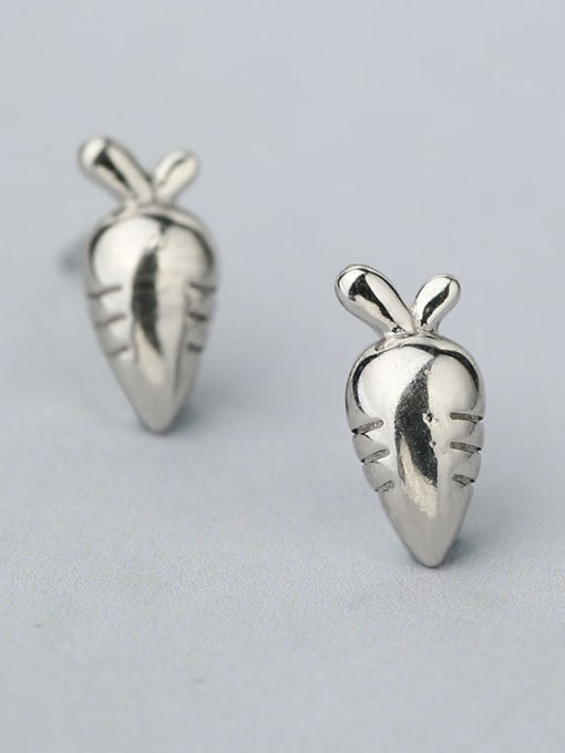 White 925 Silver Carrot Shaped cuff earring