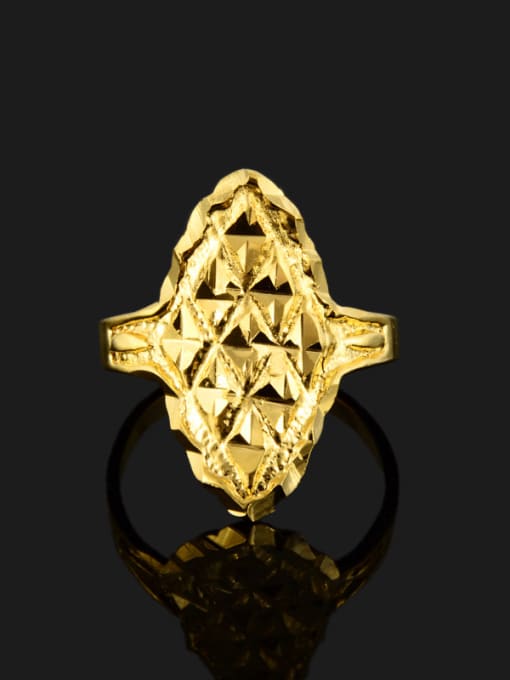 Yi Heng Da Women Delicate 24K Gold Plated Diamond Shaped Ring 1