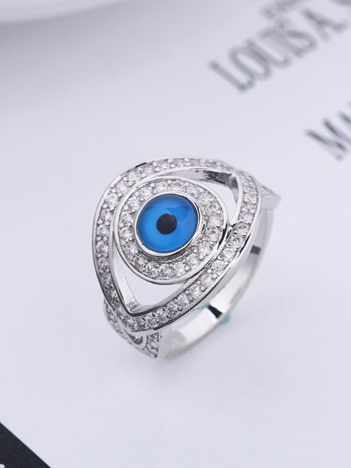 Wei Jia Personalized Devil's Eye Cubic Zirconias Copper Ring 0