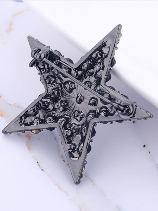 Wei Jia Gun Color Plated Star Rhinestones-covered Alloy Brooch 1