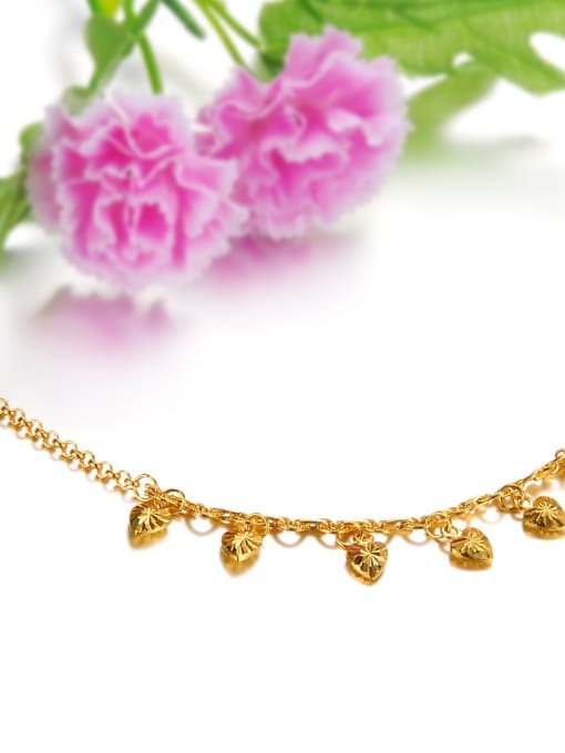 Open Sky Classical Heart shapes Bell Gold Plated Anklet 1