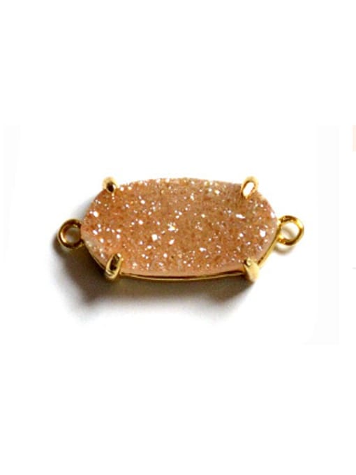 Champagne Fashion Oval Natural Crystal Copper Pendant