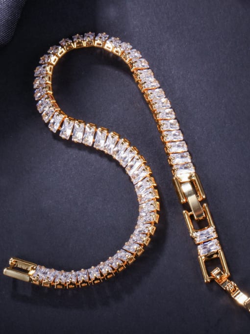 L.WIN Copper inlaid with AAA zircon square  sparkling bracelet 2